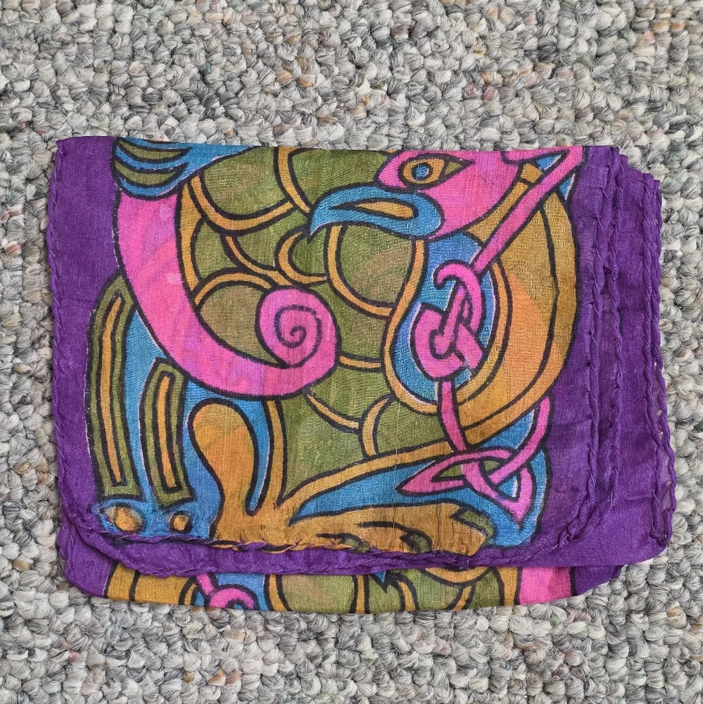 The Irish Store Celtic Bird Silk Neck Scarf